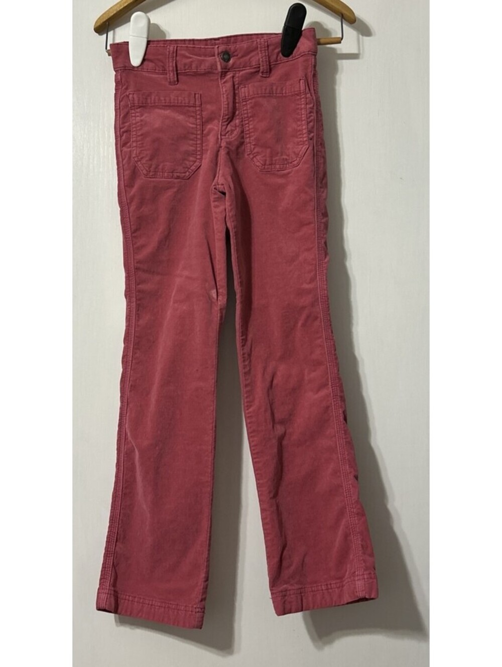 Free People High Time Velvet Kick Flare Pants in Pink Verry Berry size 0